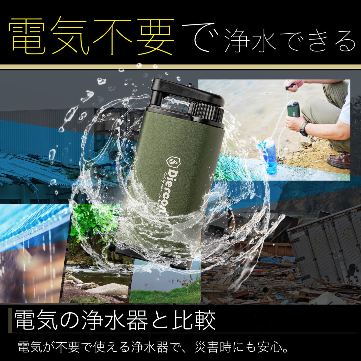 スマホサイズの小型携帯 ポータブル浄水器(送料無料)